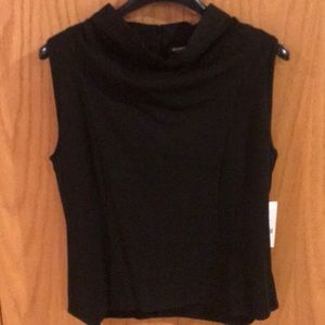 Worth Black Sleeveless Zip Back Top Size 10 NWT